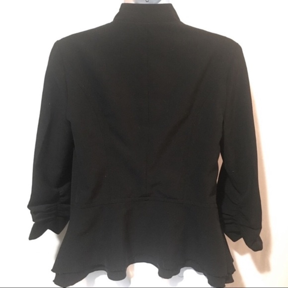 💎 WET SEAL RUFFLE FITTED BLACK BLAZER - Picture 2 of 6
